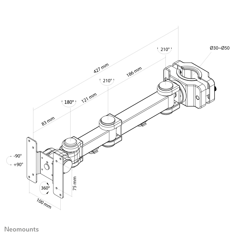 Neomounts by Newstar tv pole mount